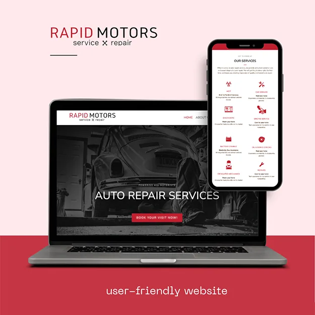 WordPress website design for Rapid Motors, a vehicle repair business